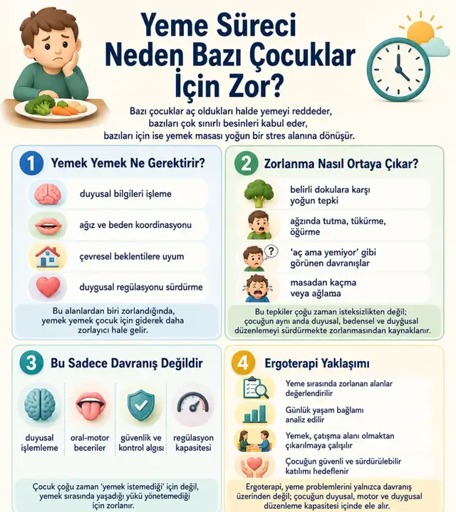 Yemek zamanı neden bazı çocuklar için zorlayıcı olabilir? konulu infografik önizlemesi